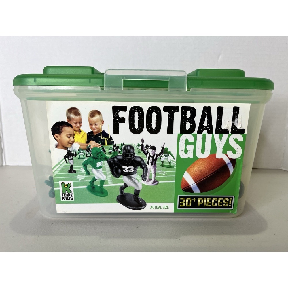 Kaskey Kids Football Guys Playset 30+ Pieces Figures Field Goal Post Missing Ref